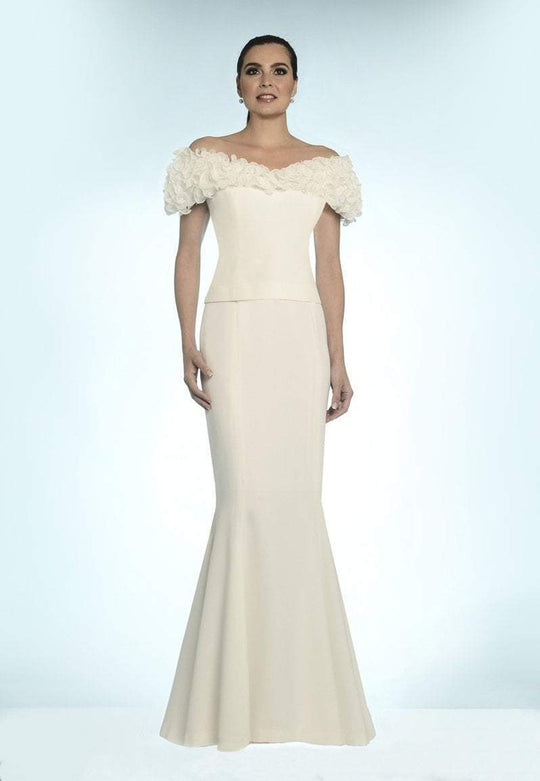 Alexander by Daymor - Ruffled Off Shoulder Mermaid Gown 702003