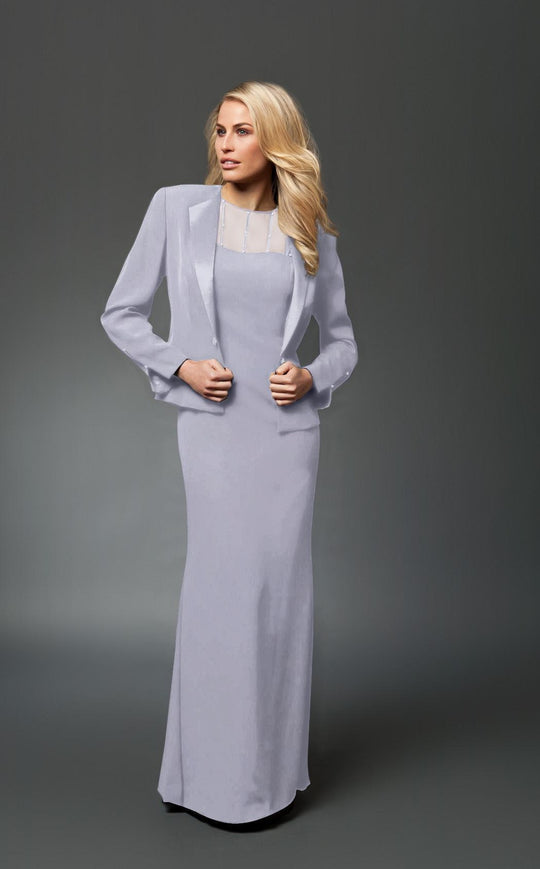 Alexander by Daymor - 702105 Classy Sheer Beaded Sheath Gown With Jacket