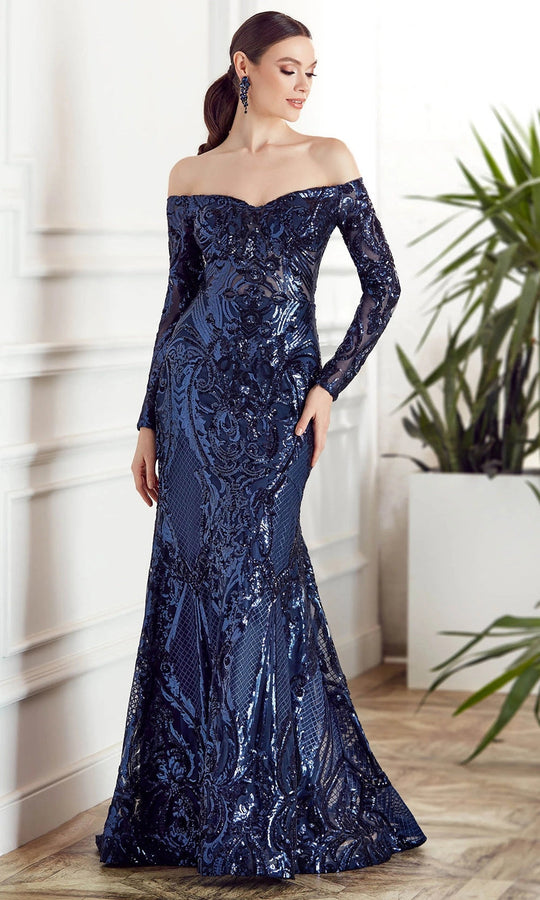 Alyce Paris 27544 - Sequin Off Shoulder Sheath Gown
