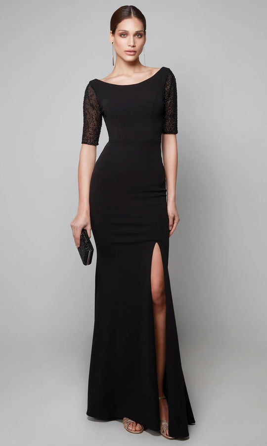 Alyce Paris 27628 - Elegant Sheath Dress with Beaded Sleeves