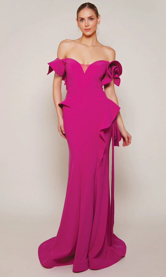 Alyce Paris 27643 - Off Shoulder Ruffle Evening Gown
