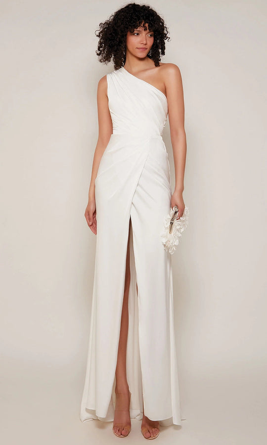 Alyce Paris 27697 - Ruched Ornate Asymmetric Long Gown