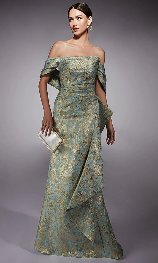 Alyce Paris 27750 - Detachable Sleeve Jacquard Mermaid Dress