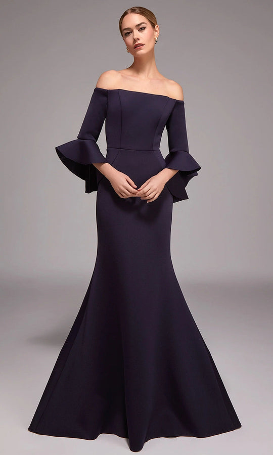 Alyce Paris 27777 - Off-Shoulder Mermaid Gown with Flounce Sleeves
