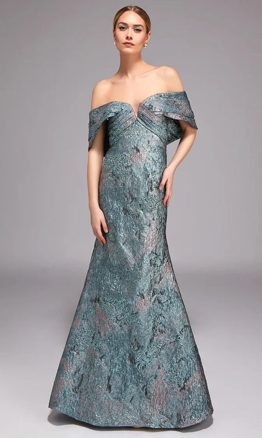Alyce Paris 27794 - Off Shoulder Jacquard Evening Gown