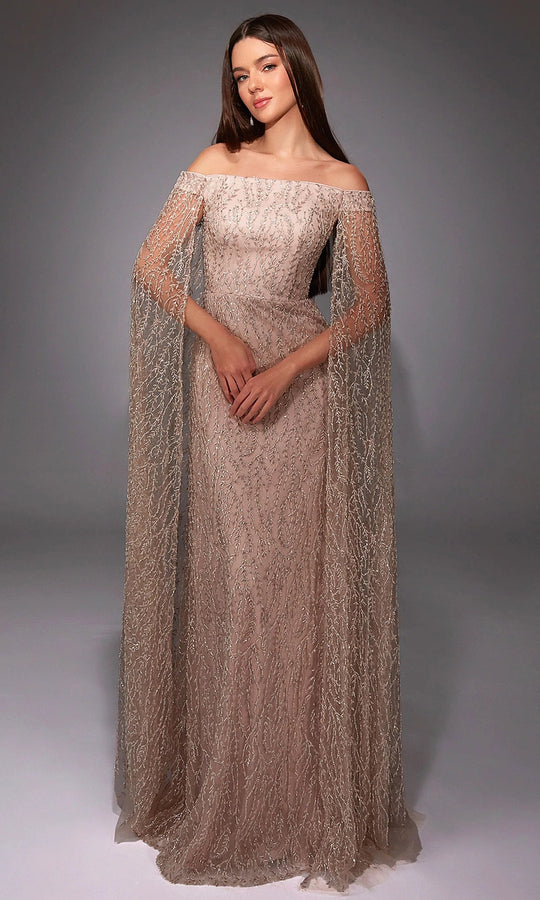 Alyce Paris 27821 - Off Shoulder Gown with Beaded Cape