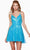Alyce Paris 3124 - A-Line Sequins Cocktail Dress Prom Dresses 000 / Turquoise
