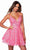 Alyce Paris 3125 - Sequin Motif A-Line Homecoming Dress Homecoming Dresses 000 / Neon Pink