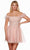 Alyce Paris 3129 - Feather Detailed Off-Shoulder Cocktail Dress Homecoming Dresses