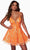 Alyce Paris 3137 - Sequin Motif V-Neck Homecoming Dress Special Occasion Dress 000 / Neon Orange