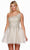 Alyce Paris 3150 - Lace Detailed One Shoulder Cocktail Dress Homecoming Dresses 000 / Ivory/Champagne