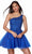 Alyce Paris 3150 - Lace Detailed One Shoulder Cocktail Dress Homecoming Dresses 000 / Royal
