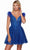 Alyce Paris 3151 - Feathered Glitter Homecoming Dress Special Occasion Dress 000 / Royal