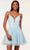 Alyce Paris 3177 - Sequin Lace A-Line Cocktail Dress Special Occasion Dress 000 / Light Blue