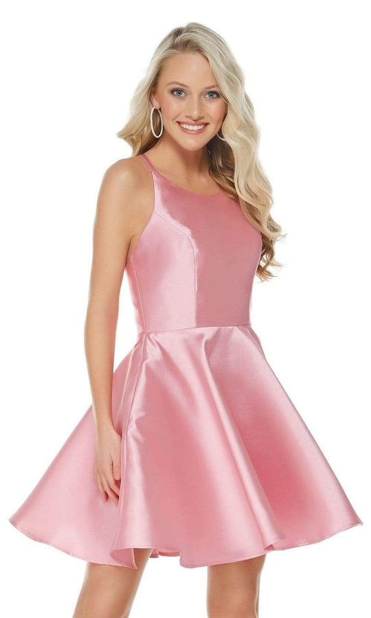 Alyce Paris - 3703 Strappy Fitted Halter Cocktail Dress