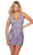 Alyce Paris 4640 - V-Neck Geometric Beaded Cocktail Dress Party Dresses 000 / Lilac