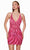 Alyce Paris 4640 - V-Neck Geometric Beaded Cocktail Dress Party Dresses