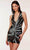 Alyce Paris 4655 - Plunging Halter Sequin Cocktail Dress Special Occasion Dress 000 / Black-Jade