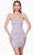 Alyce Paris 4666 - Floral Beaded Lace-Up Cocktail Dress Party Dresses 000 / Lilac-Multi