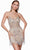 Alyce Paris 4672 - Fringe Embellished Cocktail Dress Special Occasion Dress 000 / Latte/Silver