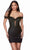 Alyce Paris 4685 - Ruched Off Shoulder Cocktail Dress Special Occasion Dress 000 / Black