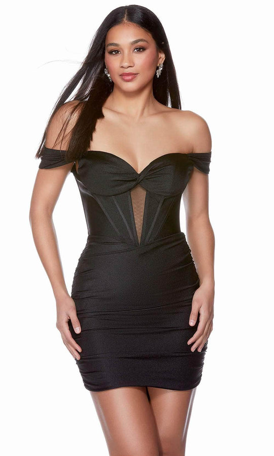Alyce Paris 4685 - Ruched Off Shoulder Cocktail Dress