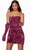 Alyce Paris 4692 - Strapless Ruched Velvet Homecoming Dress Special Occasion Dress 000 / Magenta