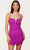 Alyce Paris 4742 - Beaded Ruche Ornate Homecoming Dress Special Occasion Dress 000 / Neon Magenta