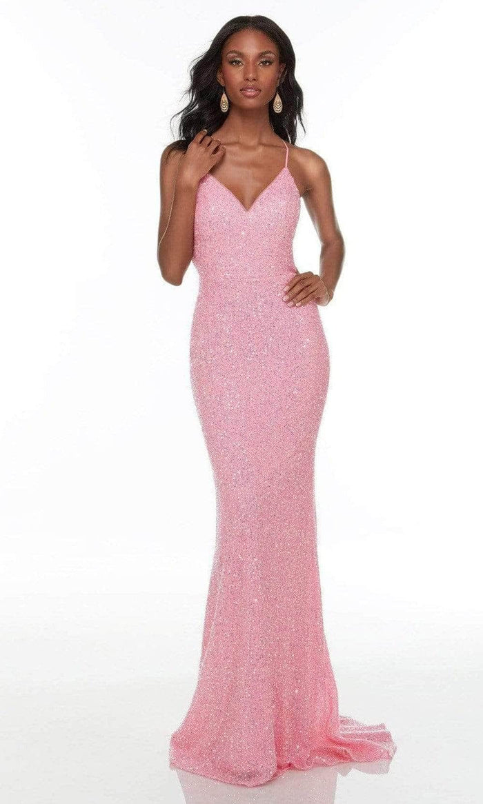 Alyce Paris 61146 - Strappy Open Back Evening Gown Prom Dresses 000 / Blossom