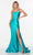 Alyce Paris 61159 - Asymmetrical Satin Evening Gown Prom Dresses 000 / Lagoon