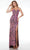 Alyce Paris 61481 - Geometric Beaded Prom Dress Special Occasion Dress 000 / Black-Barbie Pink