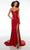 Alyce Paris 61490 - Metallic Cowl Prom Dress Special Occasion Dress 000 / Red