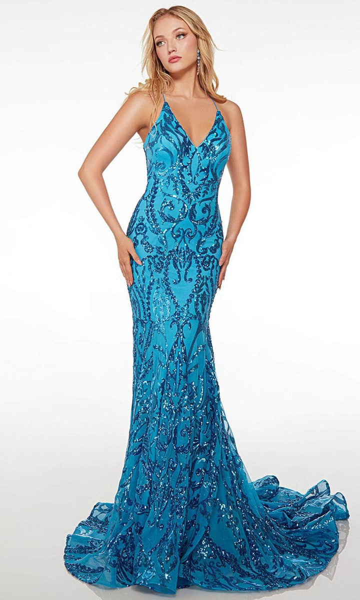 Pattern Design Formal Alyce Paris 61495 - Sequin Pattern Prom Dress – Couture Candy