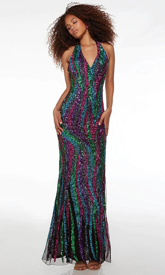Alyce Paris 61584 - Sequin Halter Evening Dress Evening Dresses
