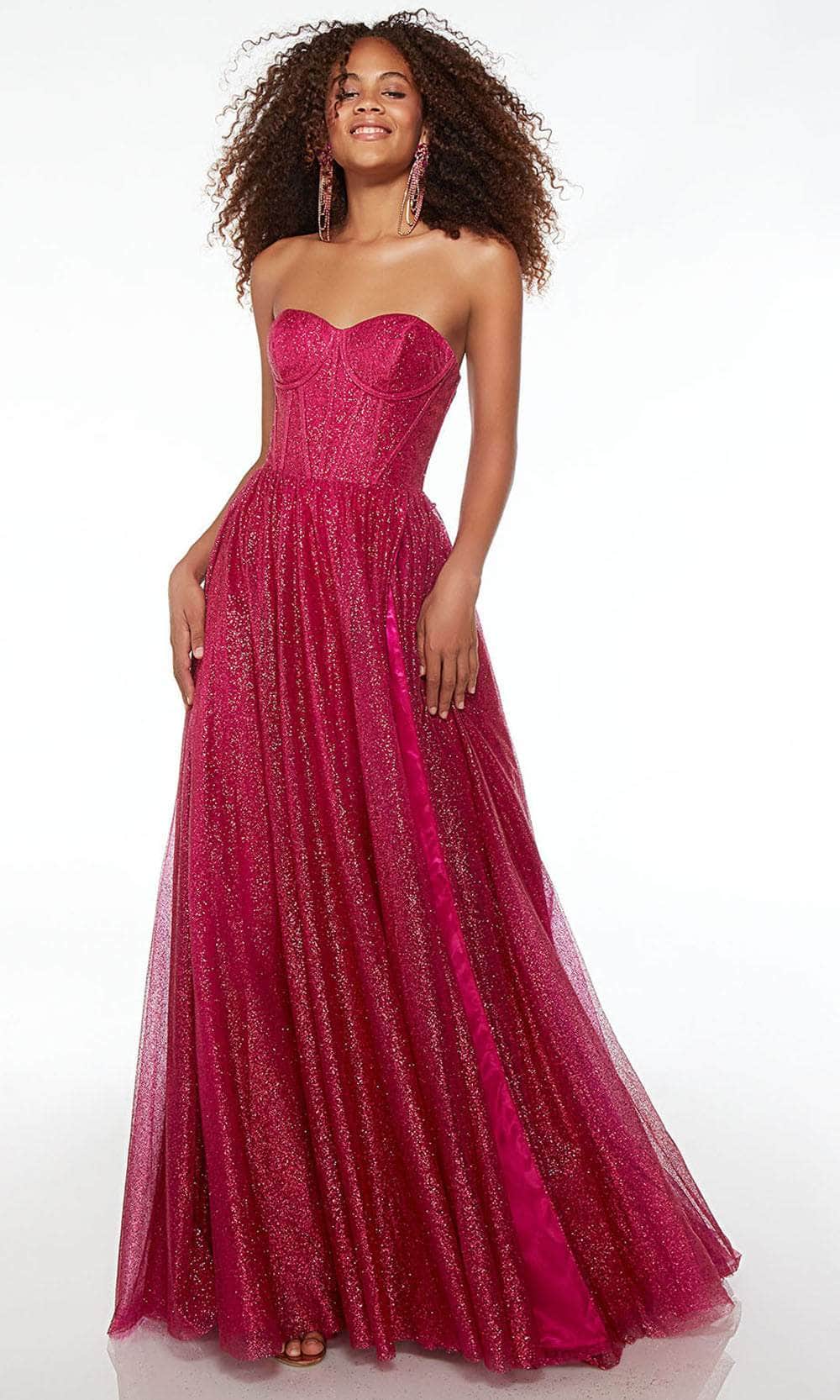 Alyce Paris 61601 - Corset Glitter Prom Dress with Slit – Couture Candy