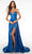 Alyce Paris 61603 - Beaded Strap Sheath Prom Gown Prom Dresses 000 / Santorini Blue