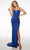 Alyce Paris 61605 - Metallic Plunging V-Neck Prom Gown Prom Dresses 000 / Royal