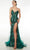 Alyce Paris 61617 - Floral Sequin Mermaid Prom Gown Prom Dresses 000 / Teal