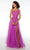 Alyce Paris 61624 - Lace Appliqued Asymmetric Prom Gown Special Occasion Dress 000 / Neon Magenta