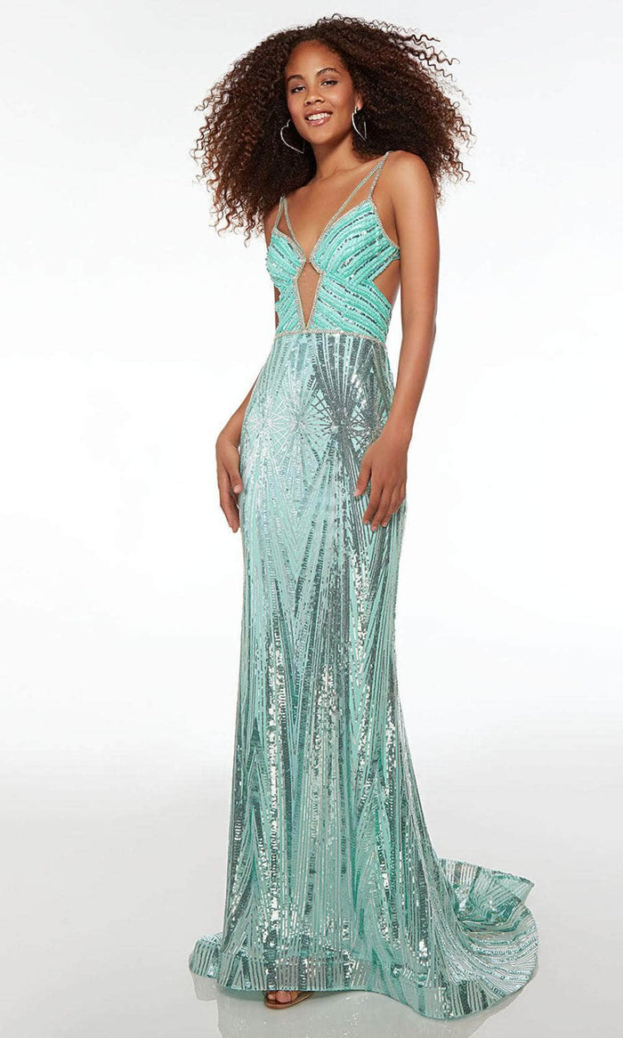 Alyce Paris 61679 - Sequin Embellished Side Cut-Out Detail Prom Dress Special Occasion Dress