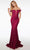 Alyce Paris 61706 - Feather Off Shoulder Prom Gown Special Occasion Dress 000 / Raspberry