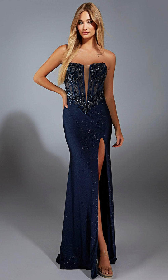 Alyce Paris 61768 - Strapless Sheer Bodice Sheath Gown