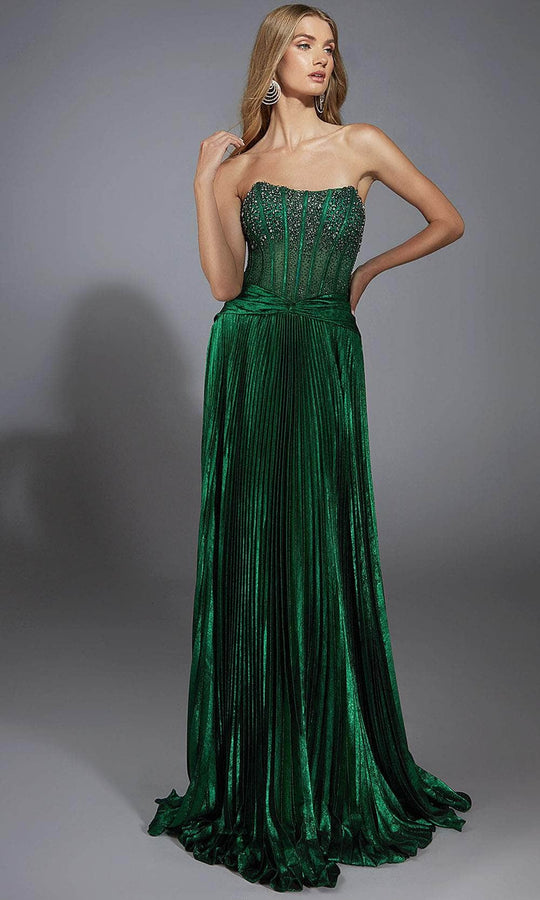 Alyce Paris 61789 - Metallic Foil Scoop Neck A-line Gown