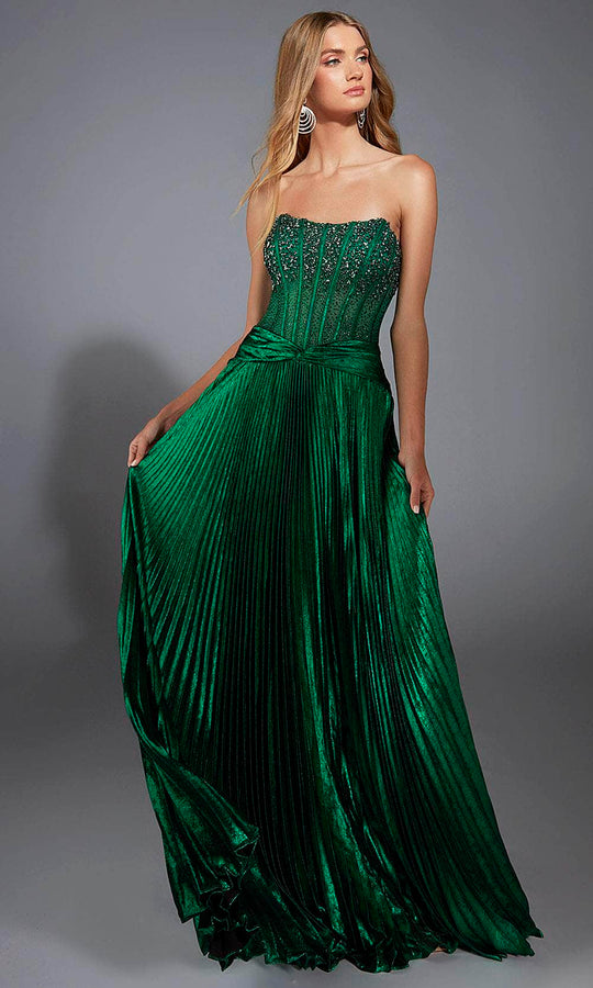 Alyce Paris 61789 - Metallic Foil Scoop Neck A-line Gown