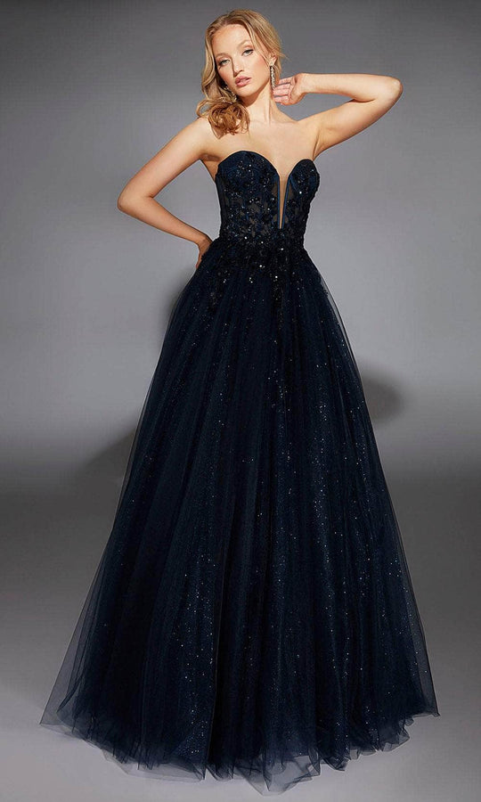 Alyce Paris 61846 - Plunge Neckline Glittering Ballgown