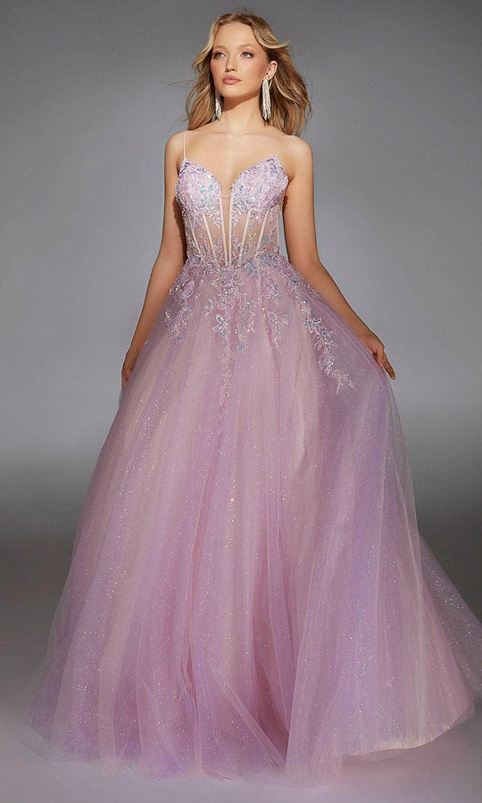 Alyce Paris 61865 - Sequin Appliqued V-Neck Ballgown