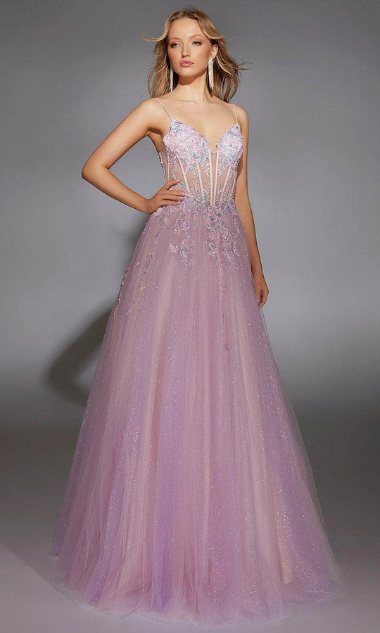 Alyce Paris 61865 - Sequin Appliqued V-Neck Ballgown