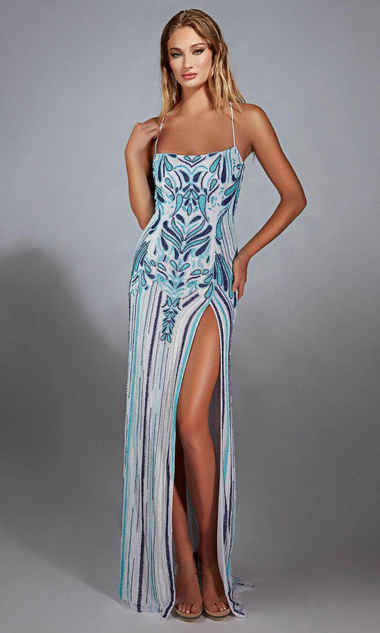 Alyce Paris 61868 - Fully Beaded Fitted Gown with Slit