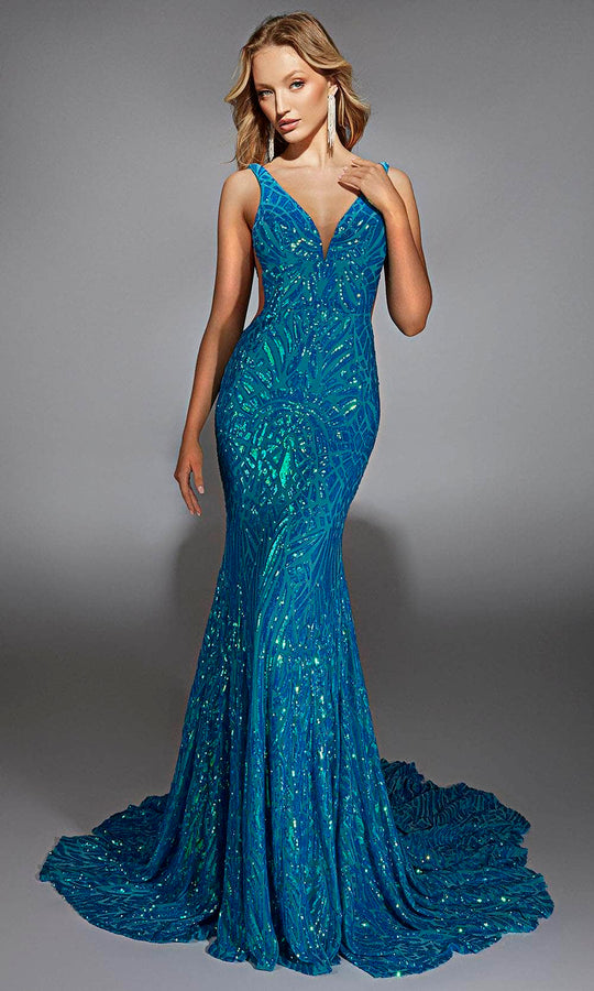 Alyce Paris 61876 - Geometric Sequin Fitted Gown