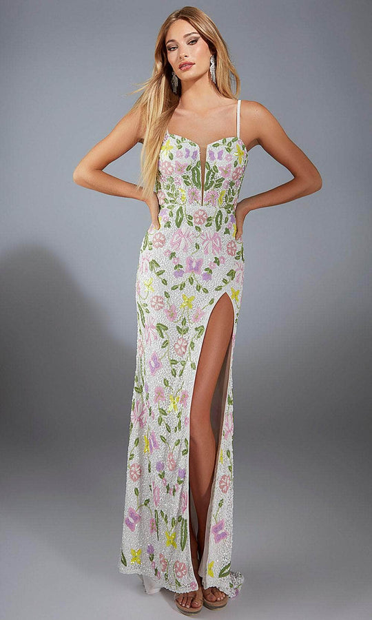 Alyce Paris 61905 - Plunging Neckline Hand-Beaded Gown